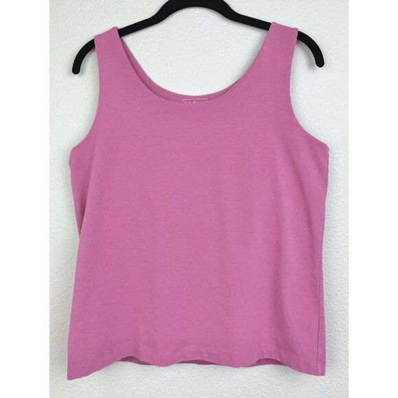 L.L. Bean Women's Medium Magenta Pima Cotton Built In Shelf Bra Tank Top Gorpcor - Picture 1 of 9